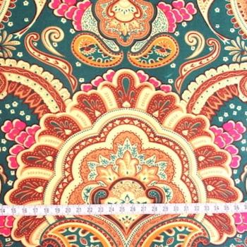 Preview: GREEN PAISLEY Postsowjetischer Stoff aus Zentralasien